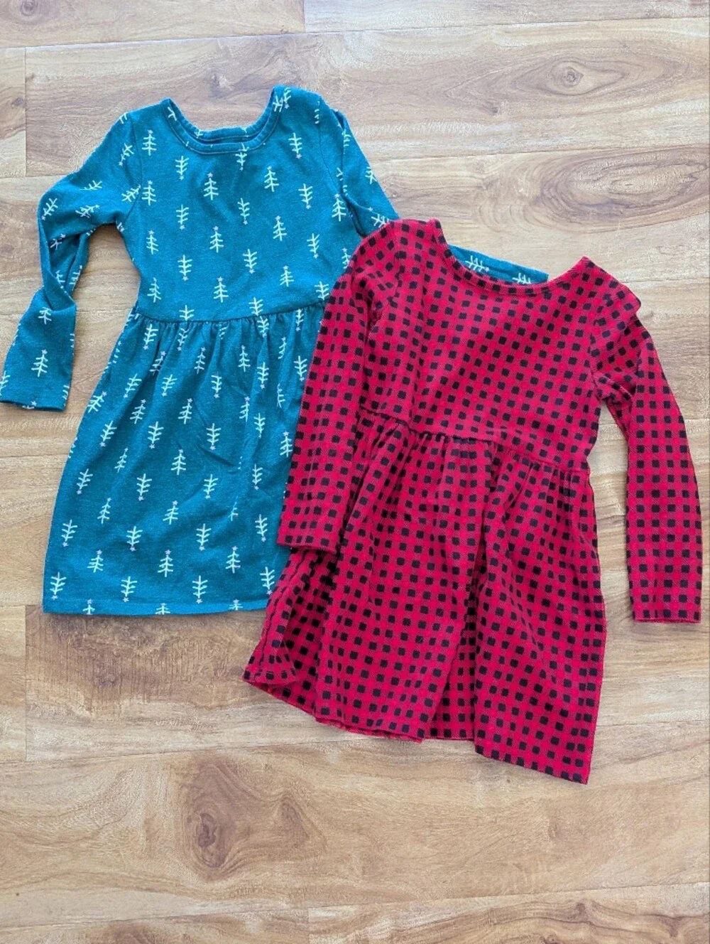 Lot of 4 Toddler Girl 4T Fall/Winter Dresses Holiday Cat & Jack Oshkosh